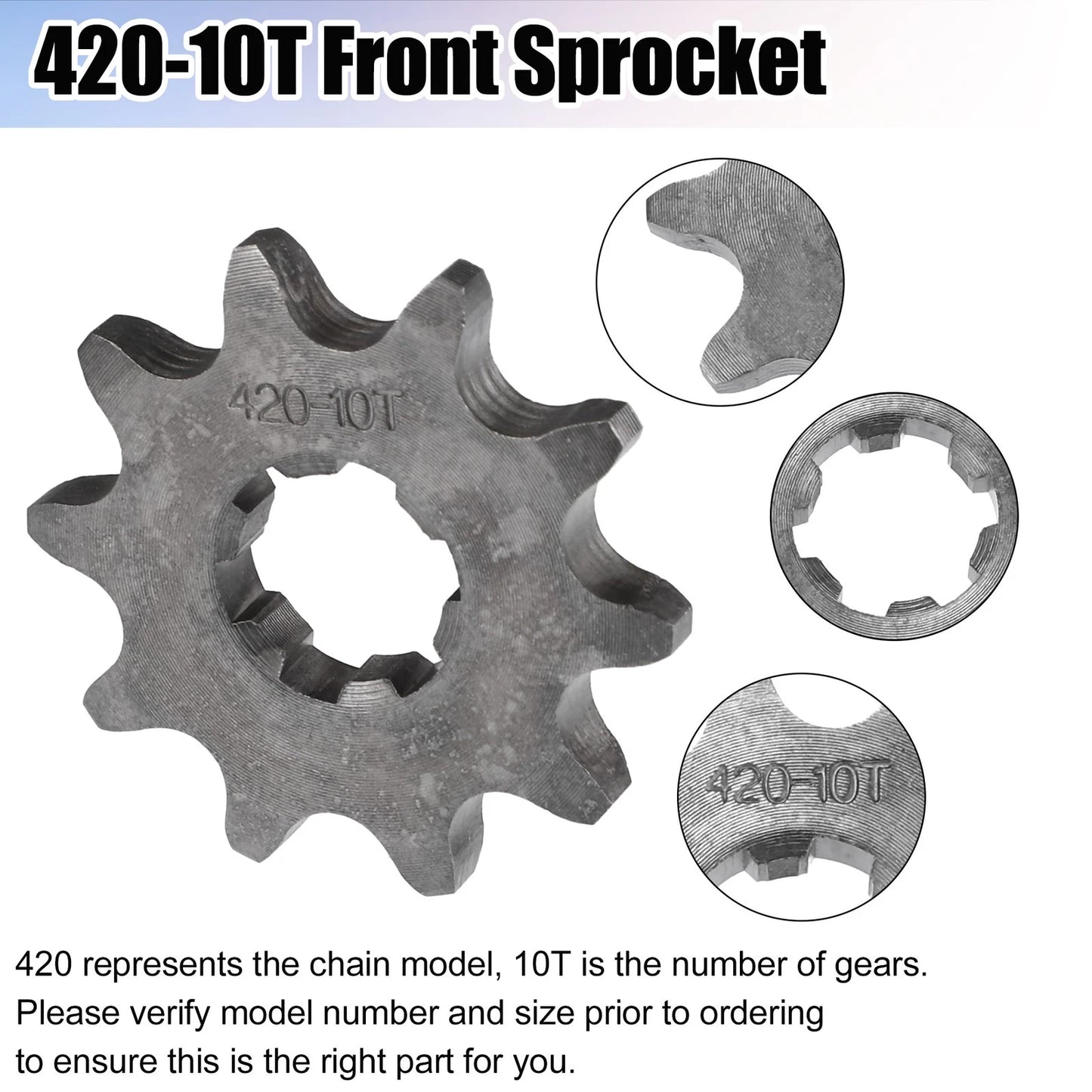 420 10T 17mm Front Engine Sprocket for Dirt Bike Mini Bike