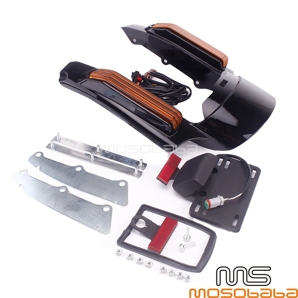 Rear Fender Extension with LED Turn Signal Light for Harley Touring FLHR CVO