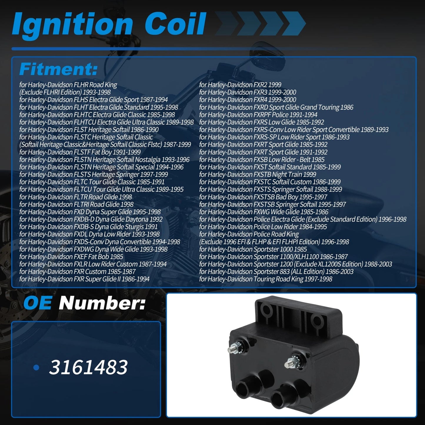 Ignition Coil High-Tension Coil for Harley-Davidson Sportster 883