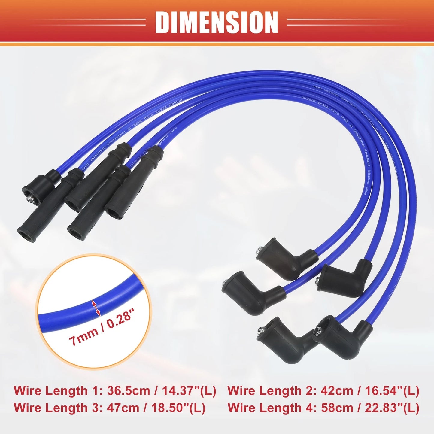 5 x Spark Plug Wire Ignition Coil Cables for Toyota 4Runner (1989-1993)