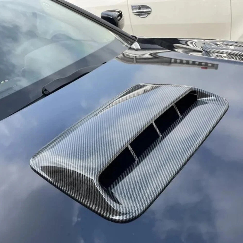 Carbon Fiber Look Air Flow Intake Hood Scoop Vent Cover for Car