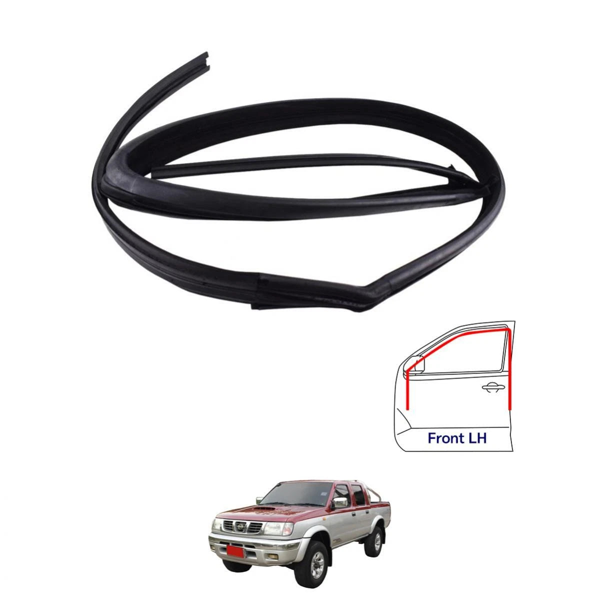 Door Rubber Glass Run Channel LH Fits Nissan Navara D22 Frontier Ute 1998-05 D10
