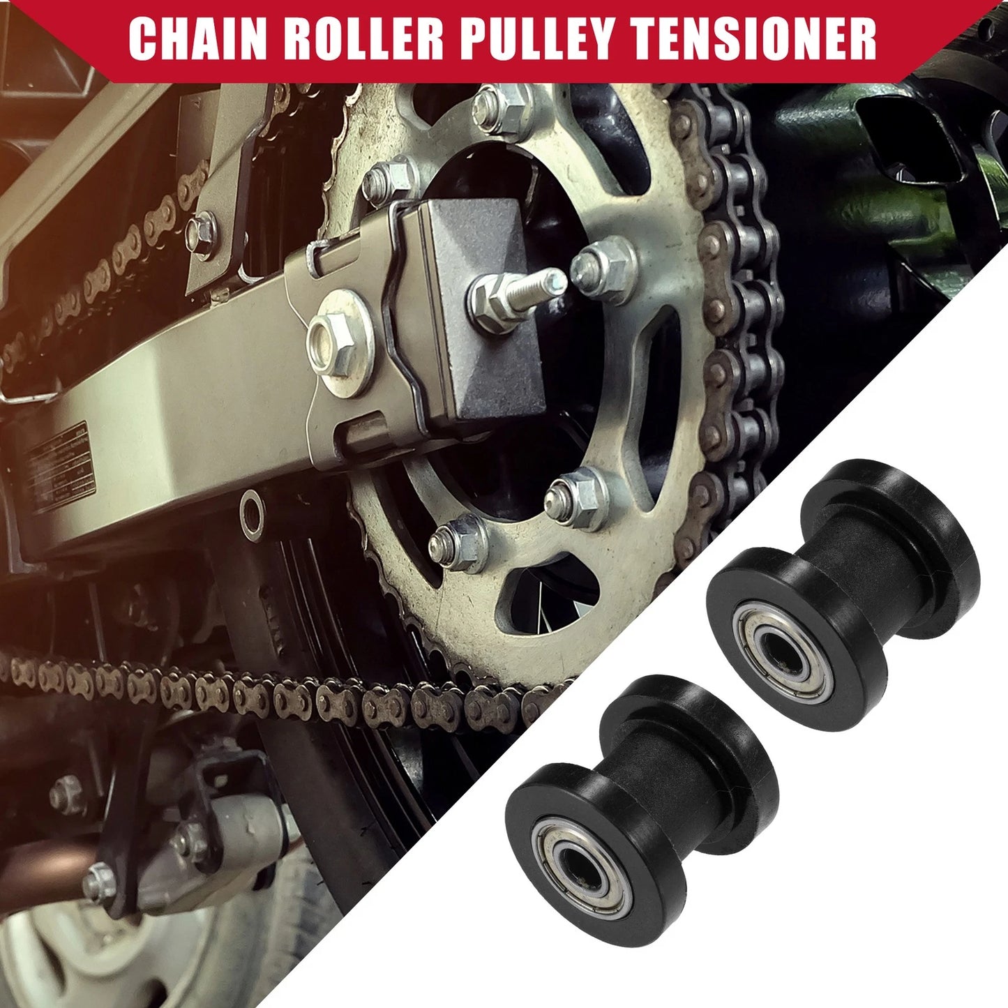 8mm Chain Roller Pulley Tensioner for Motorcycle Mini Bike ATV 125cc Black