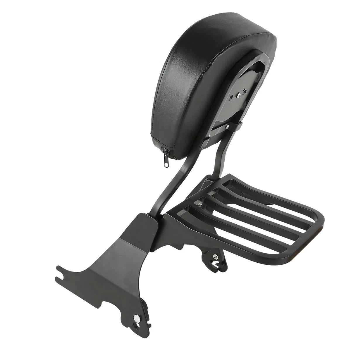 Chrome/Black Backrest Sissy Bar Luggage Rack for Harley Sportster (2004-2022)