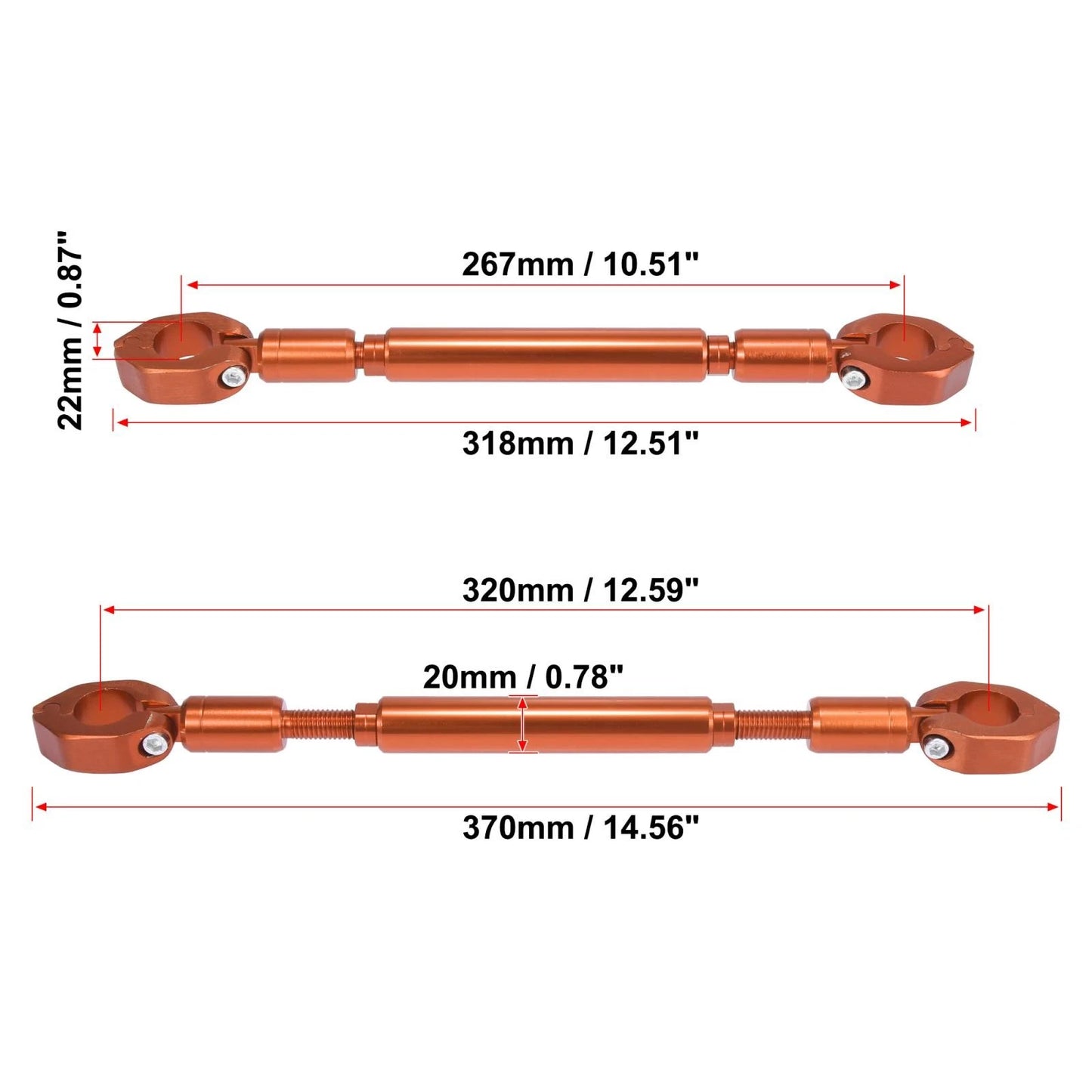 Set Universal 22mm 321g Aluminum Alloy Balance Bar Crossbar for Motorcycle
