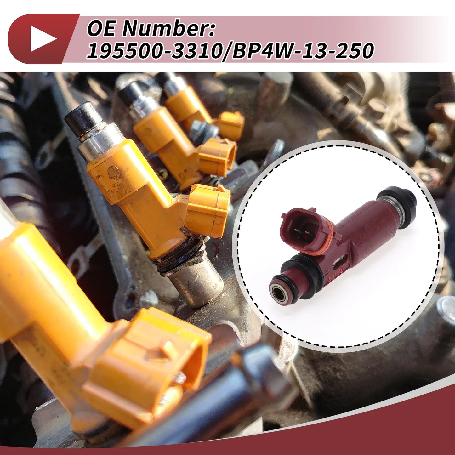 Fuel Injector for Mazda Miata 1.8 (2000-2001) 1 Pc Wine Red