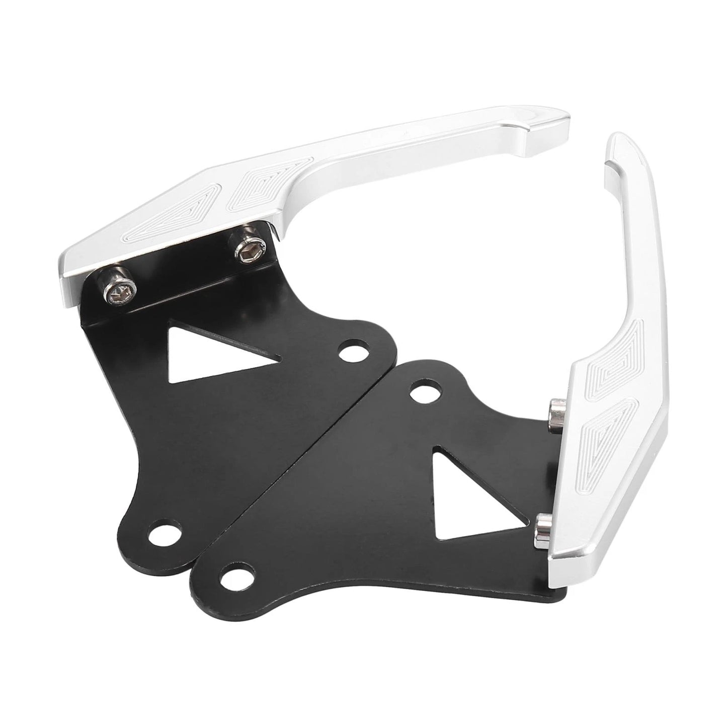 Rear Seat Grab Bars Handle Silver Tone Pair for Honda MSX125