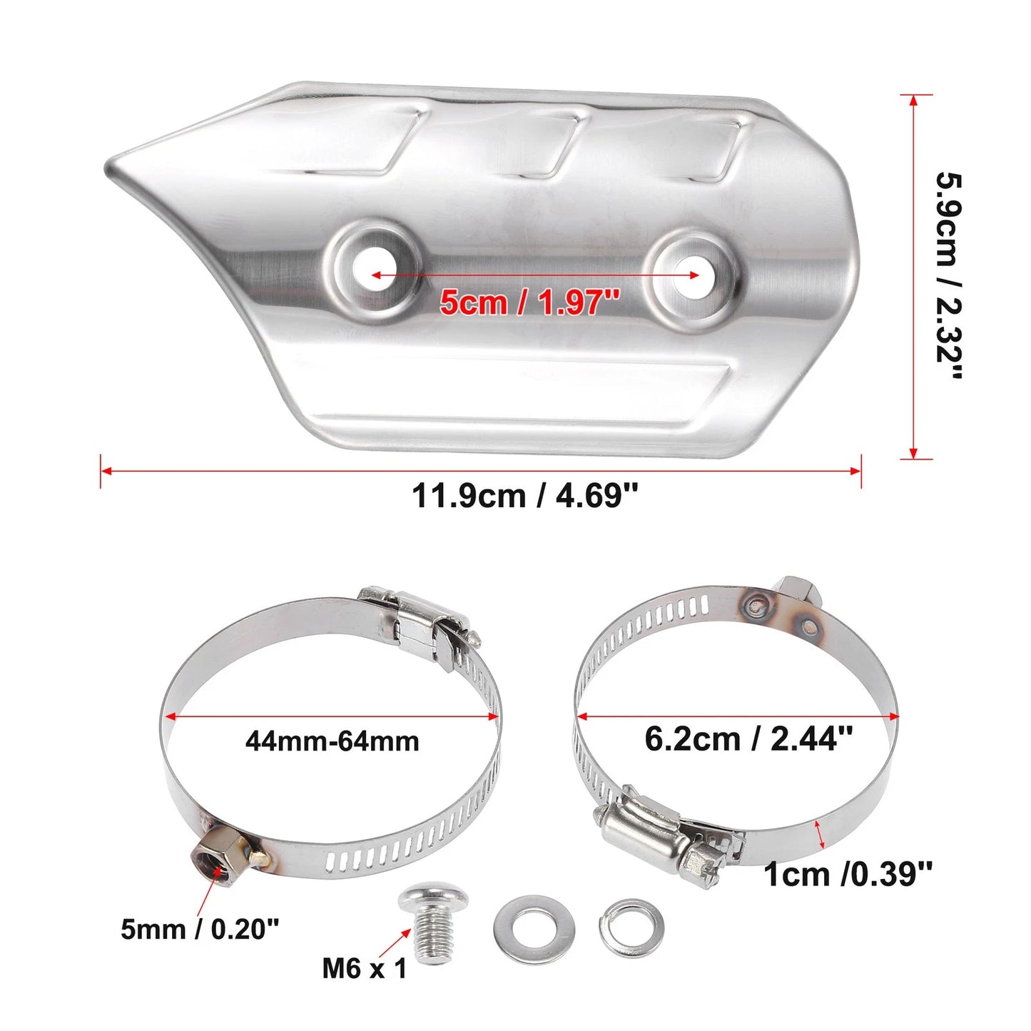 Exhaust Muffler Pipe Heat Insulation Cover 4.69'' for Motorcycle