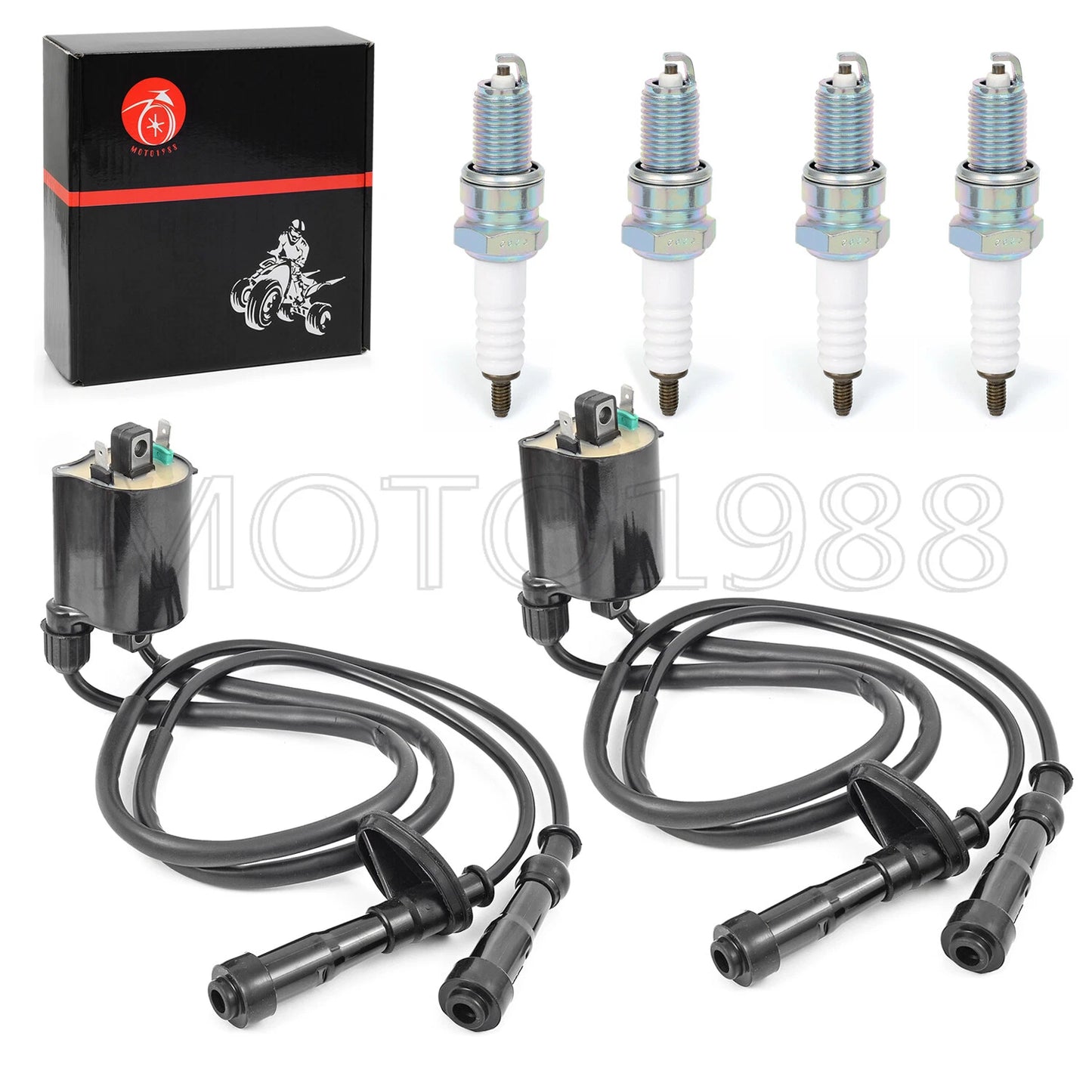 Ignition Coil & Spark Plug & Cap Kit for HONDA Shadow ACE 750 (1998–2003)