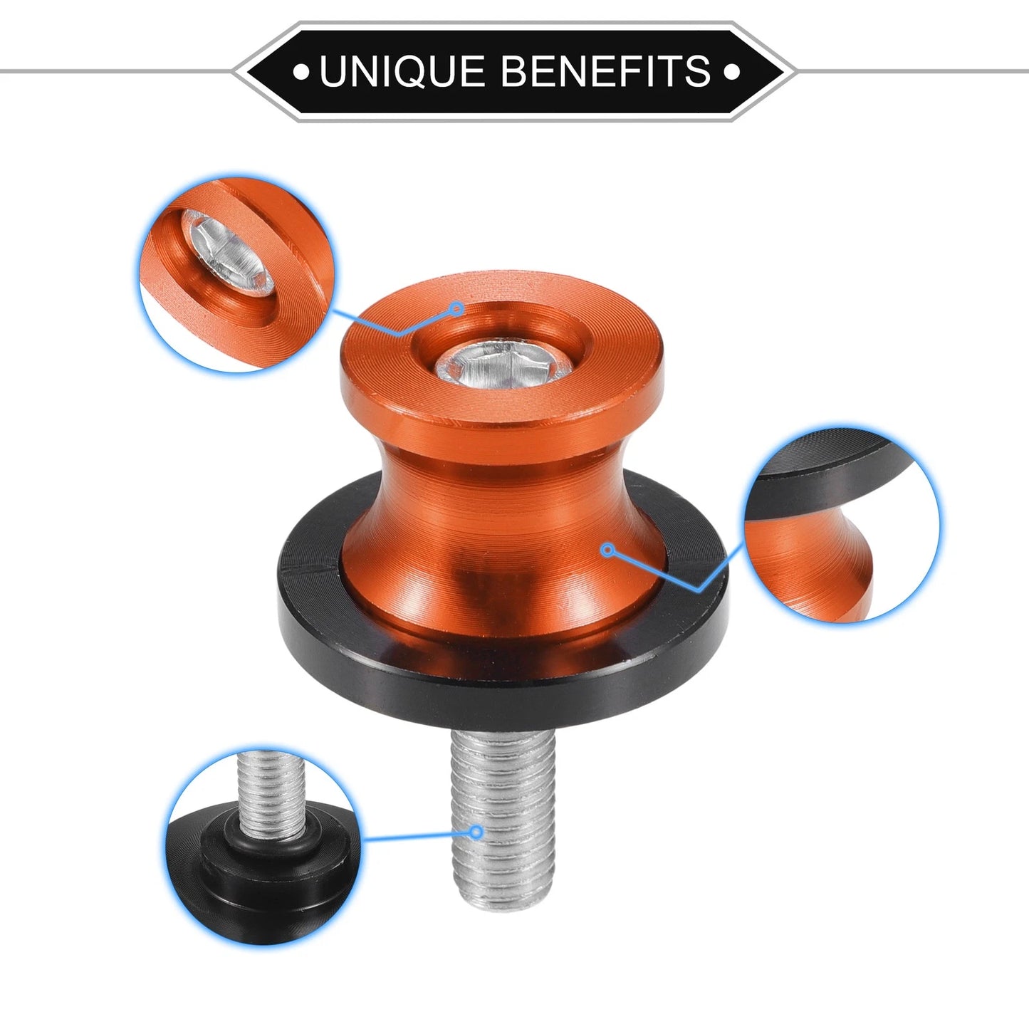 Pair 8mm CNC Swingarm Spools Slider Stand for Motorbike