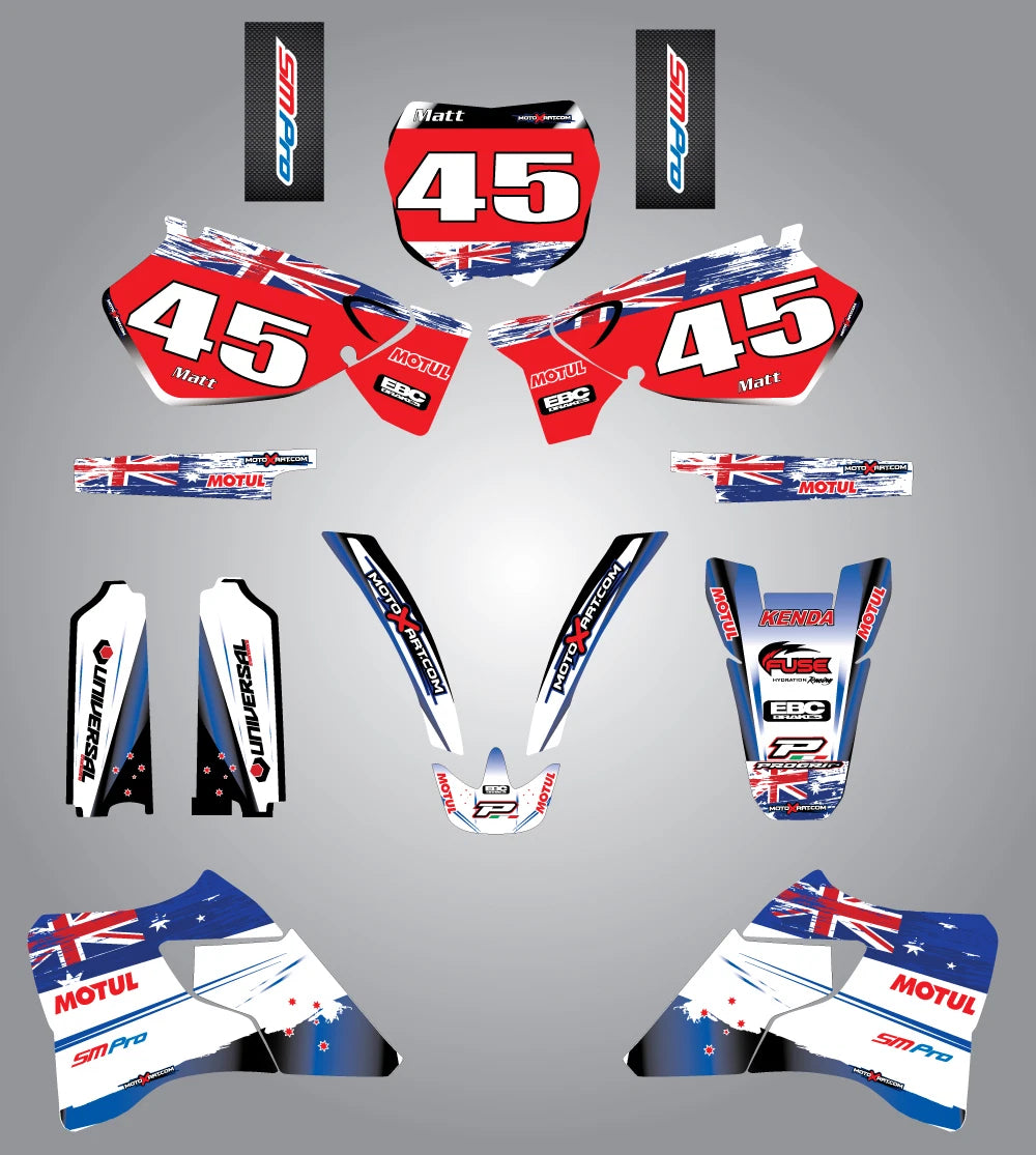 AUSSIE PRIDE Custom Graphic Kit for Yamaha YZ 250 (1996-2001)