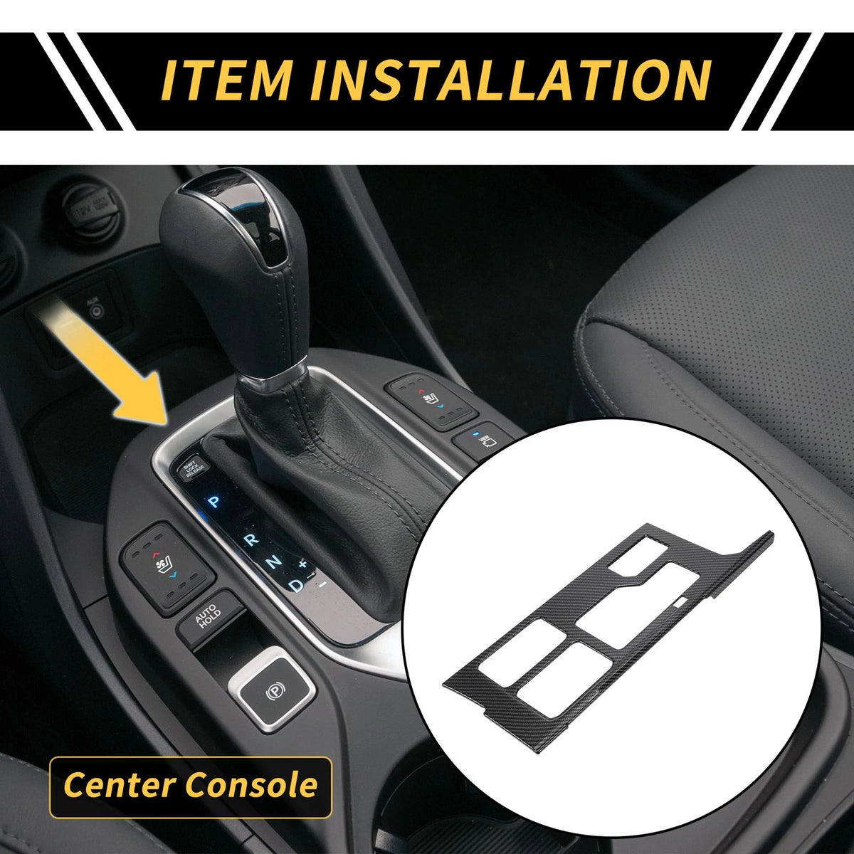 Carbon Fiber Gear Shift Frame Panel Cover Trim for Toyota Tundra (2022-2024)