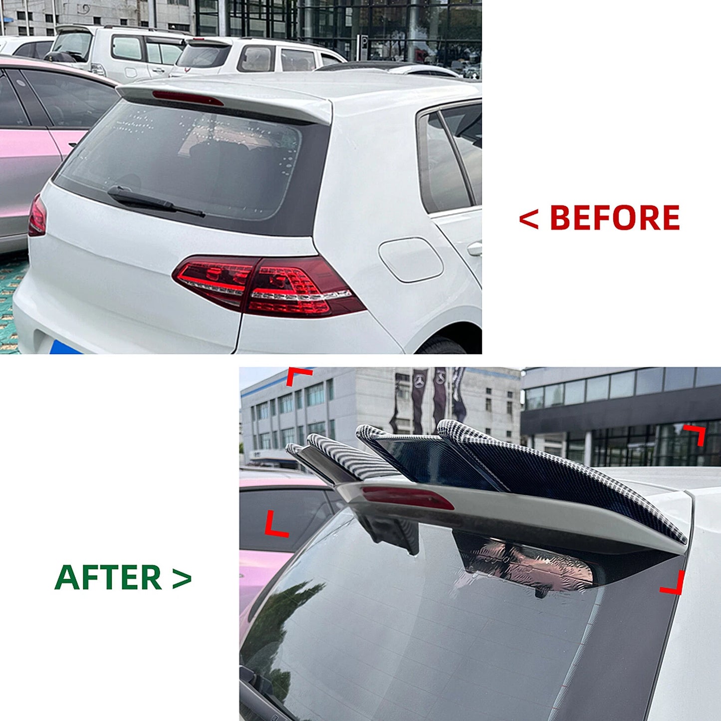 2 x Rear Boot Spoiler Lip for VW Golf MK7 MK7.5 (2013-2019)