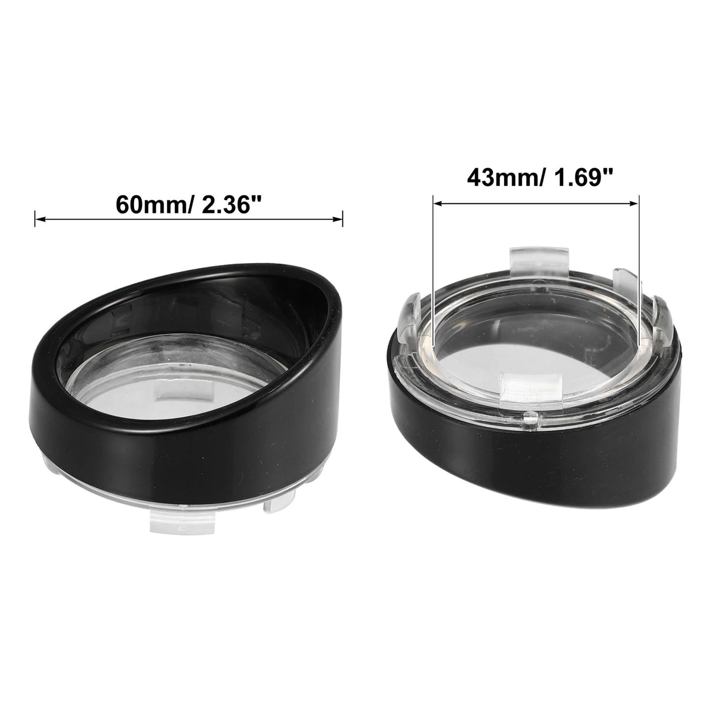 2 x Turn Signal Light Covers with Black Visor for Harley Dyna