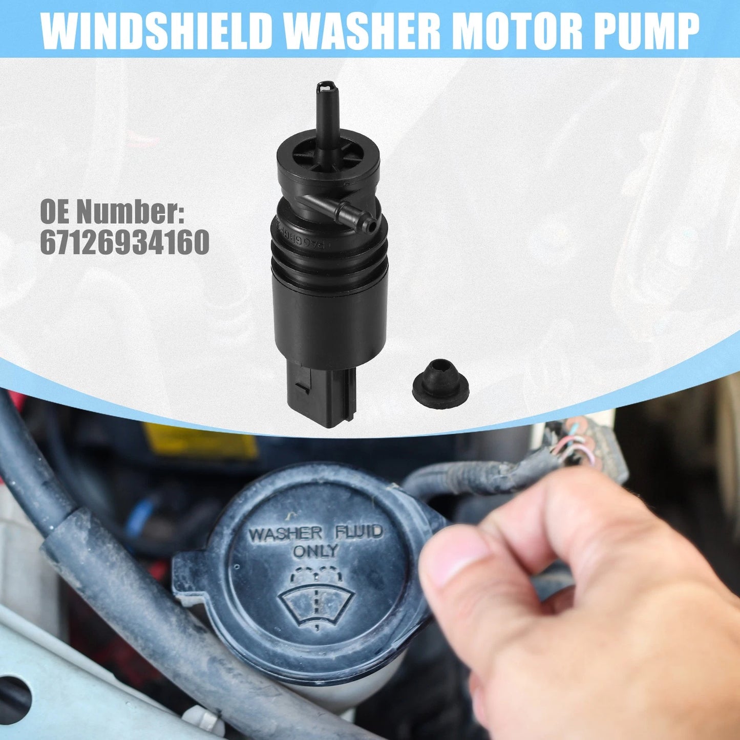 Windshield Washer Pump for BMW 528i 2011-2016 (2 x Motors)