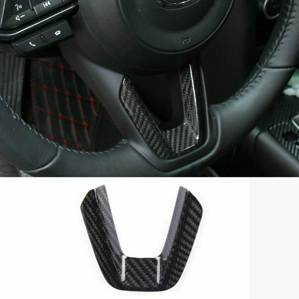 Carbon Fiber Style ABS Steering Wheel Center Trim Cover for MAZDA 3 CX-5 CX-9