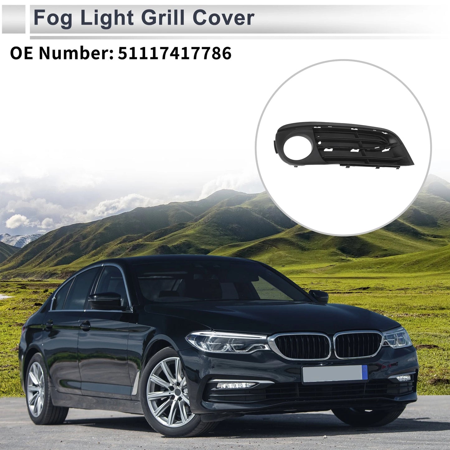 Front Left Fog Light Grill for BMW 5 Series (2014-2017)