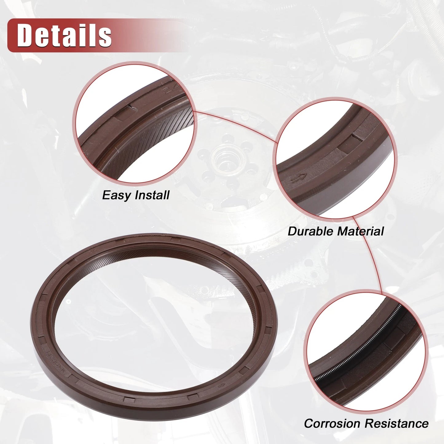 2pcs Engine Crankshaft Oil Seal for Toyota Camry Avalon (1998–2016)