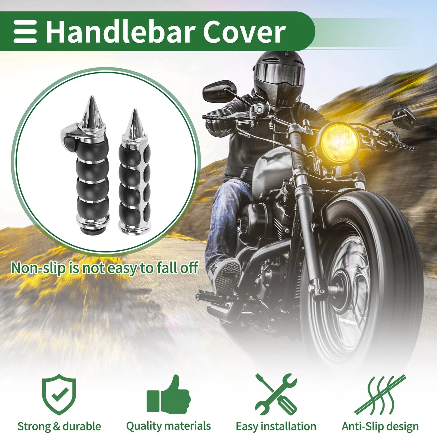 0.87 x 0.87 Universal Motorcycle Hand Grips Cover Non Slip for All Models