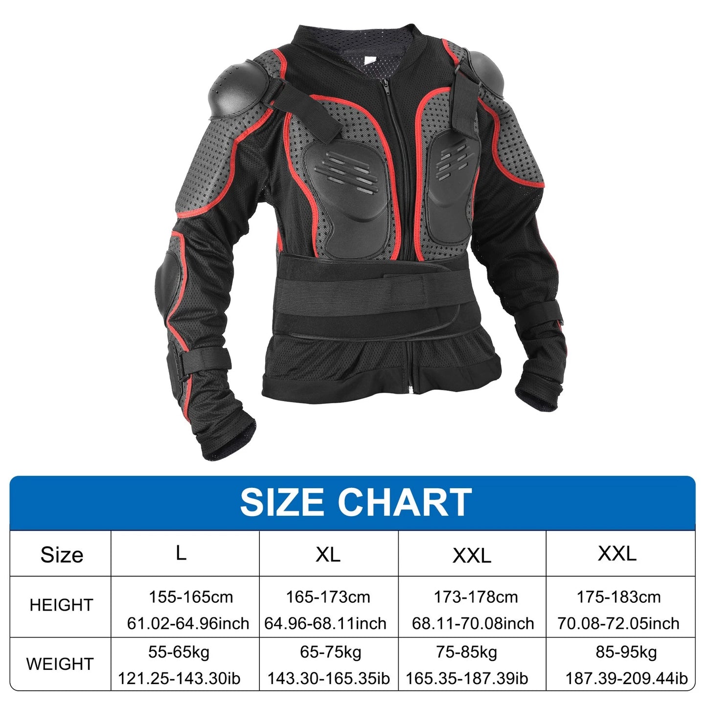 Size L Dirt Bike Motorcycle Riding Protective for Off-Road Cycling Red