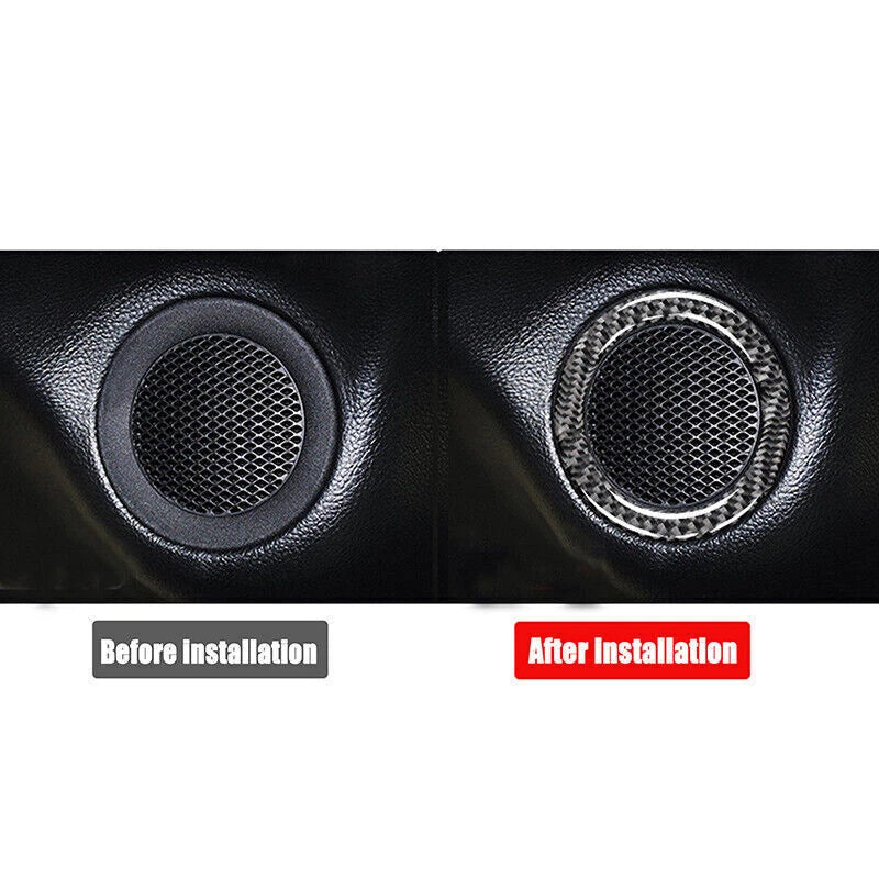 Real Carbon Fiber Front Door Speaker Trim Ring for Jeep Grand Cherokee (2011-2023)