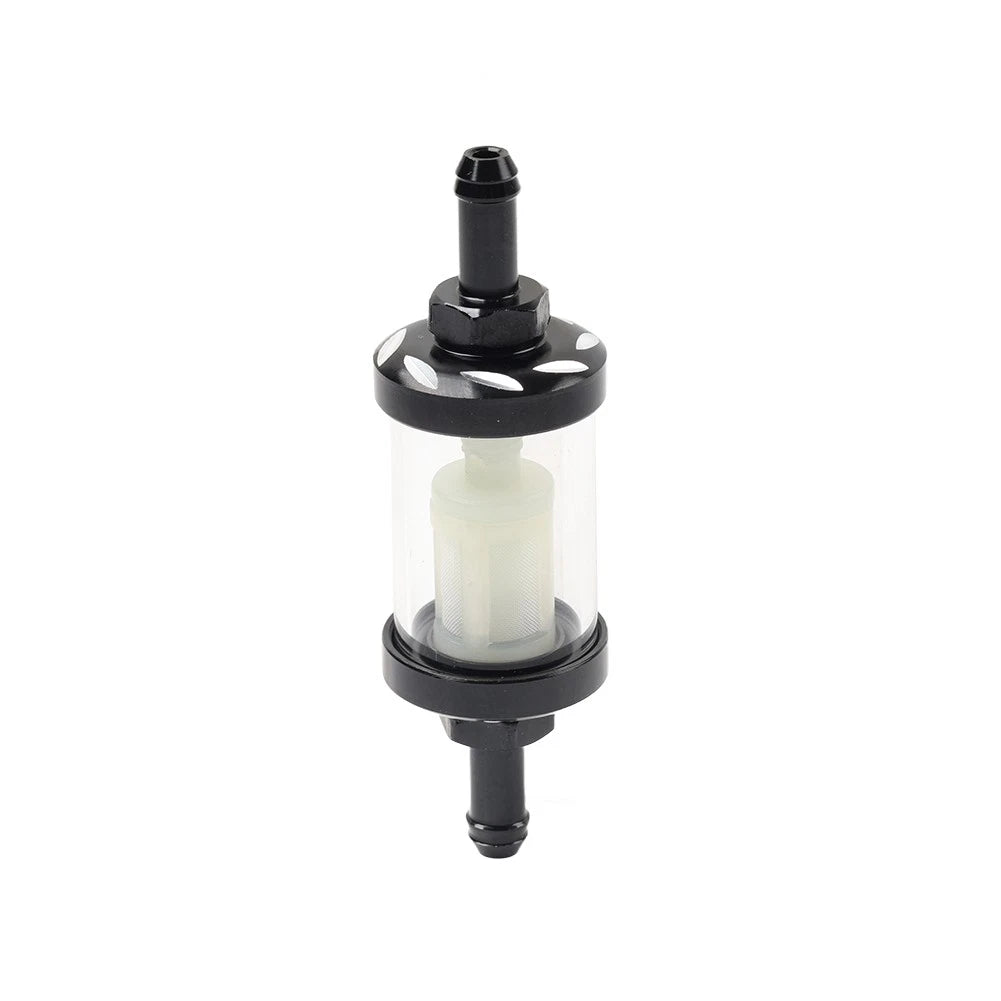 Black Universal 8MM 5/16 Inline Reusable Motorcycle Gas Fuel Filter for Bikes