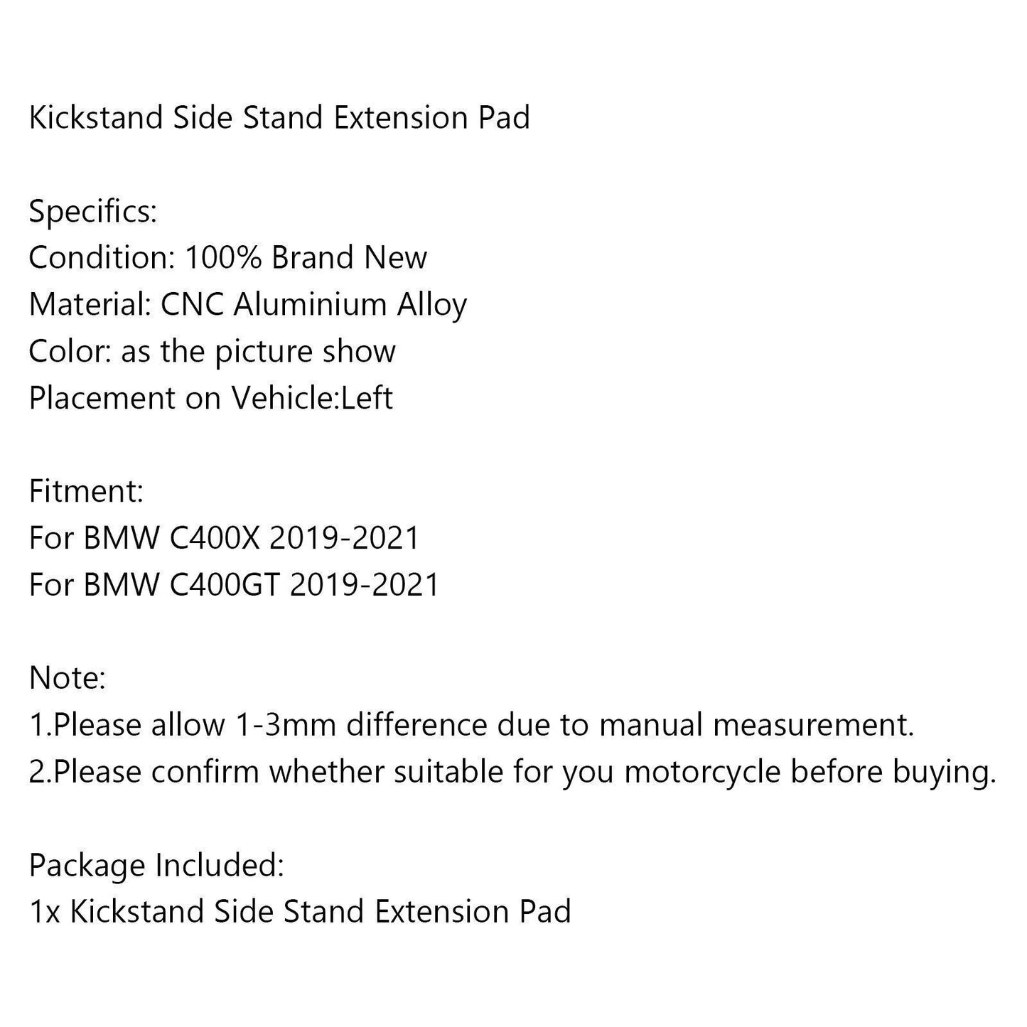 Side Stand Plate for BMW C400X C400GT (2019-2021)