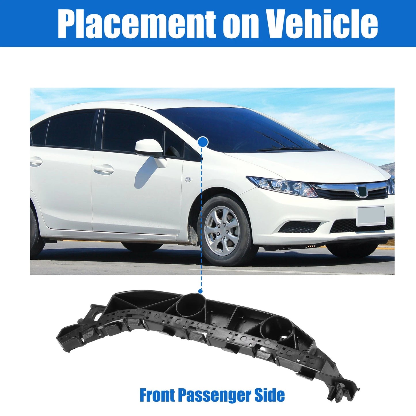 Right Side Front Bumper Mounting Support Bracket for Honda Civic (2006-2011)