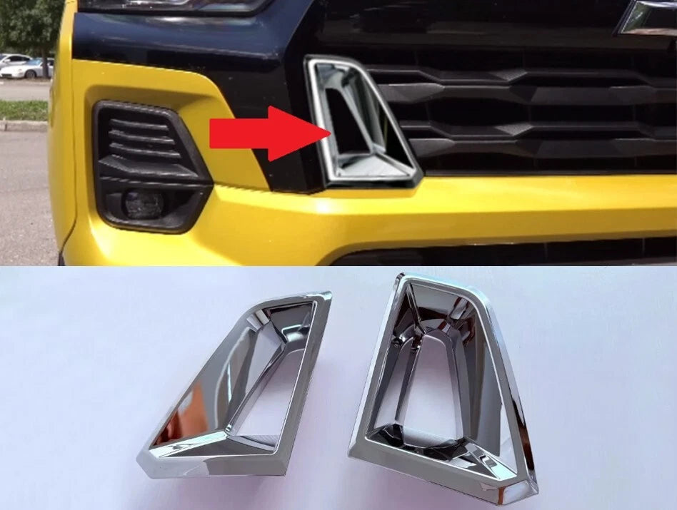 Chrome Front Grille Air Vent Frame Bezel Cover Trim for 23-25 Chevrolet Colorado