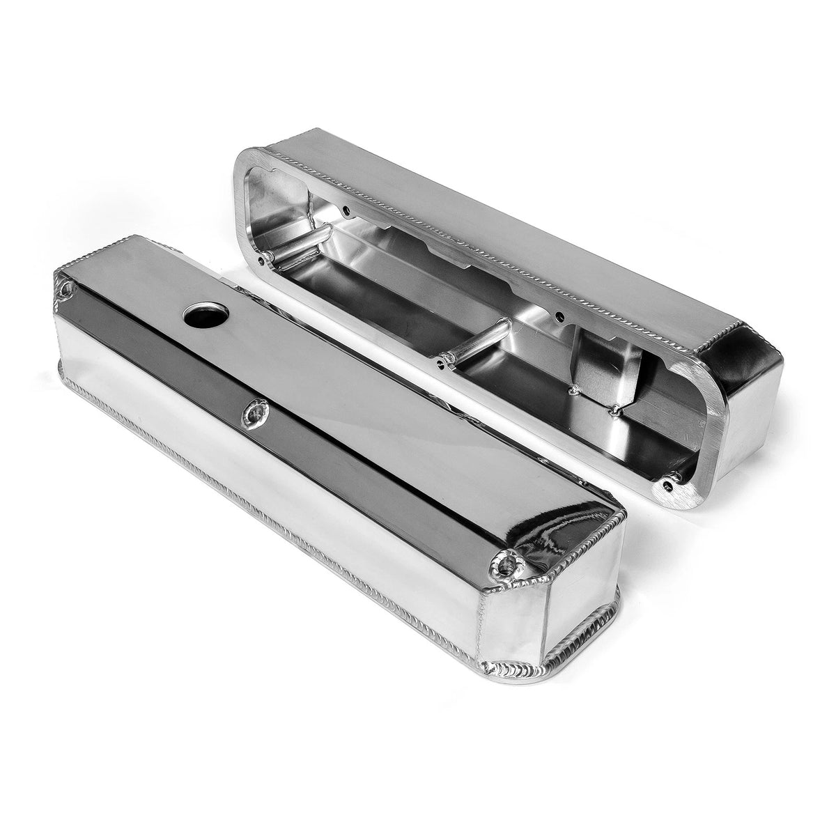 Tall Polished Fabricated Valve Covers for Mopar Chrysler SB 318 340 360