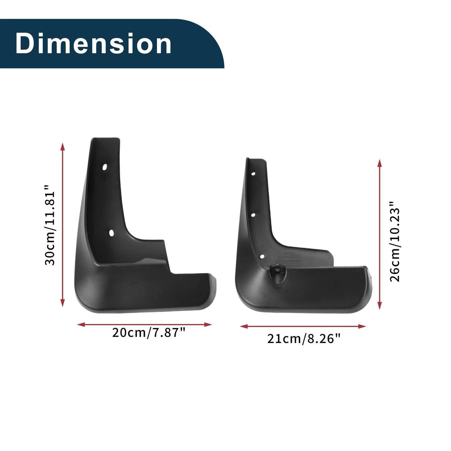 Mud Flaps Splash Guards 1 Set for Toyota Alphard (2010-2021)