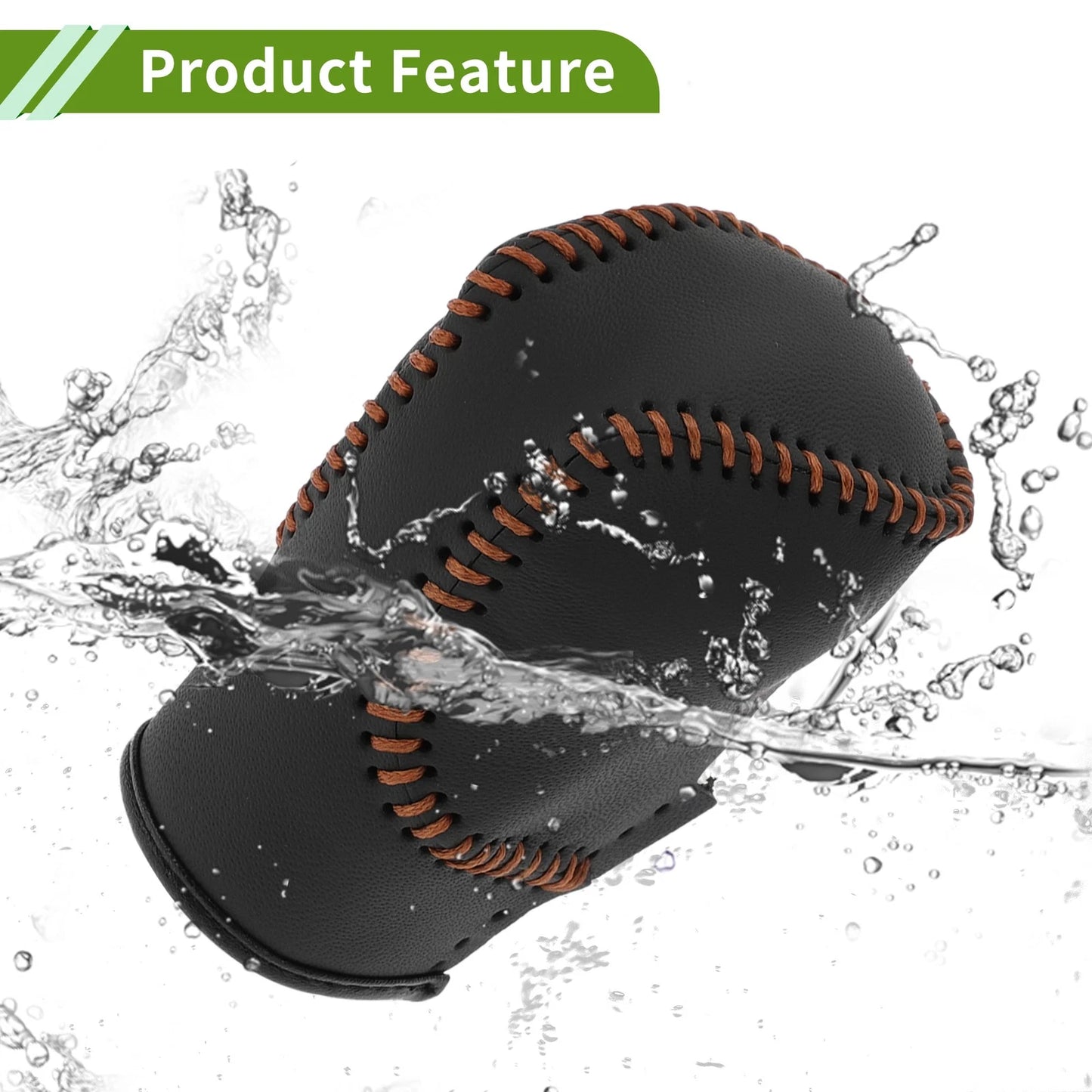 Car Gear Shift Knob Cover Black Brown Faux Leather for Honda Civic (22-24)