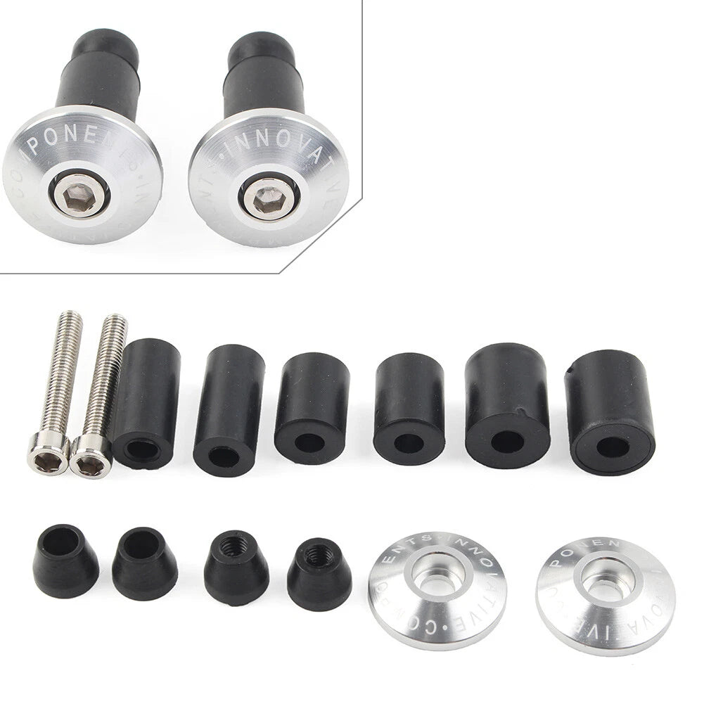 7/8" Handlebar End Weights Grips Cap Plugs for Dirt Bike Motor Silver