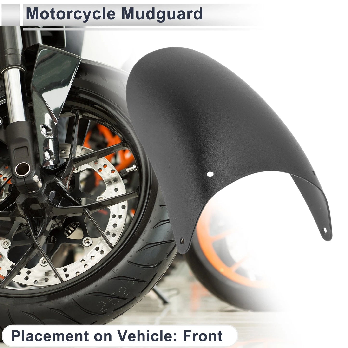Front Splash Guard 22x11cm Wheel Cover for Motorcycle