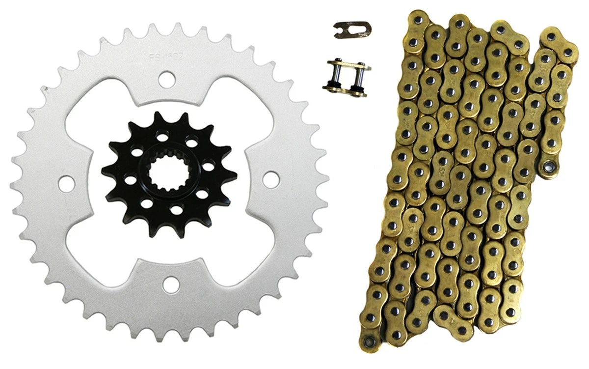 Gold/520x98/Drive Chain & 14/38 Sprockets for Polaris Outlaw 525 S (2008–2010)