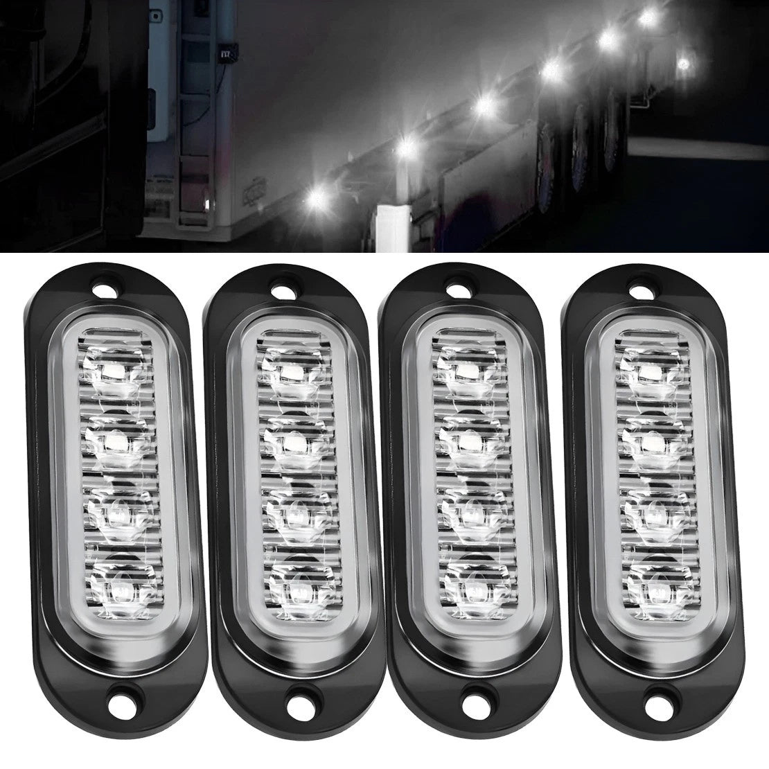 10Pc 4LED Clearance Side Marker Lights for Car Indicator
