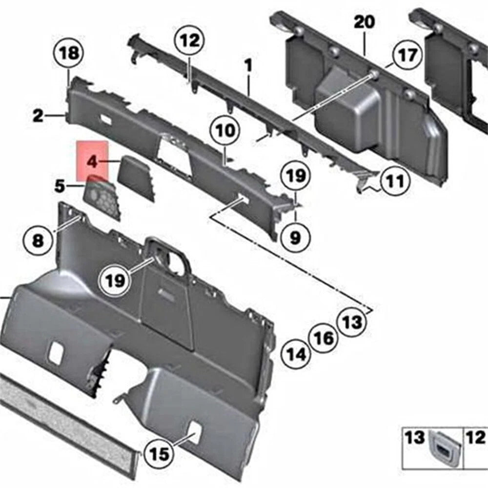 Rear Center Cover Trim Panel for BMW Z4 E89 (2009-2014)