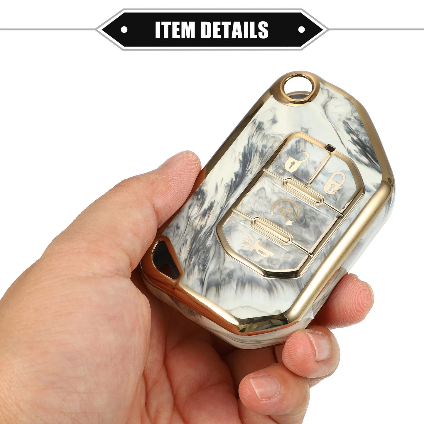 4 Button Remote Key Fob Cover for Jeep Wrangler JL JLU (2018-2023) Gray
