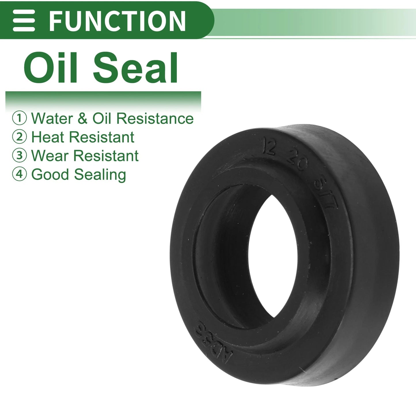 Oil Seal NBR Rubber 12x20x5mm Black 5 Pcs for Make Model
