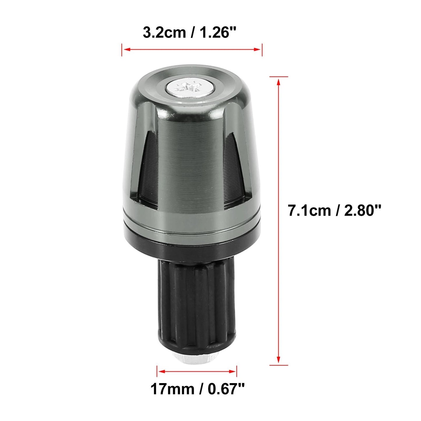 Pair Universal 17mm Hand Grips End Caps Plug for Motorcycle Gray New
