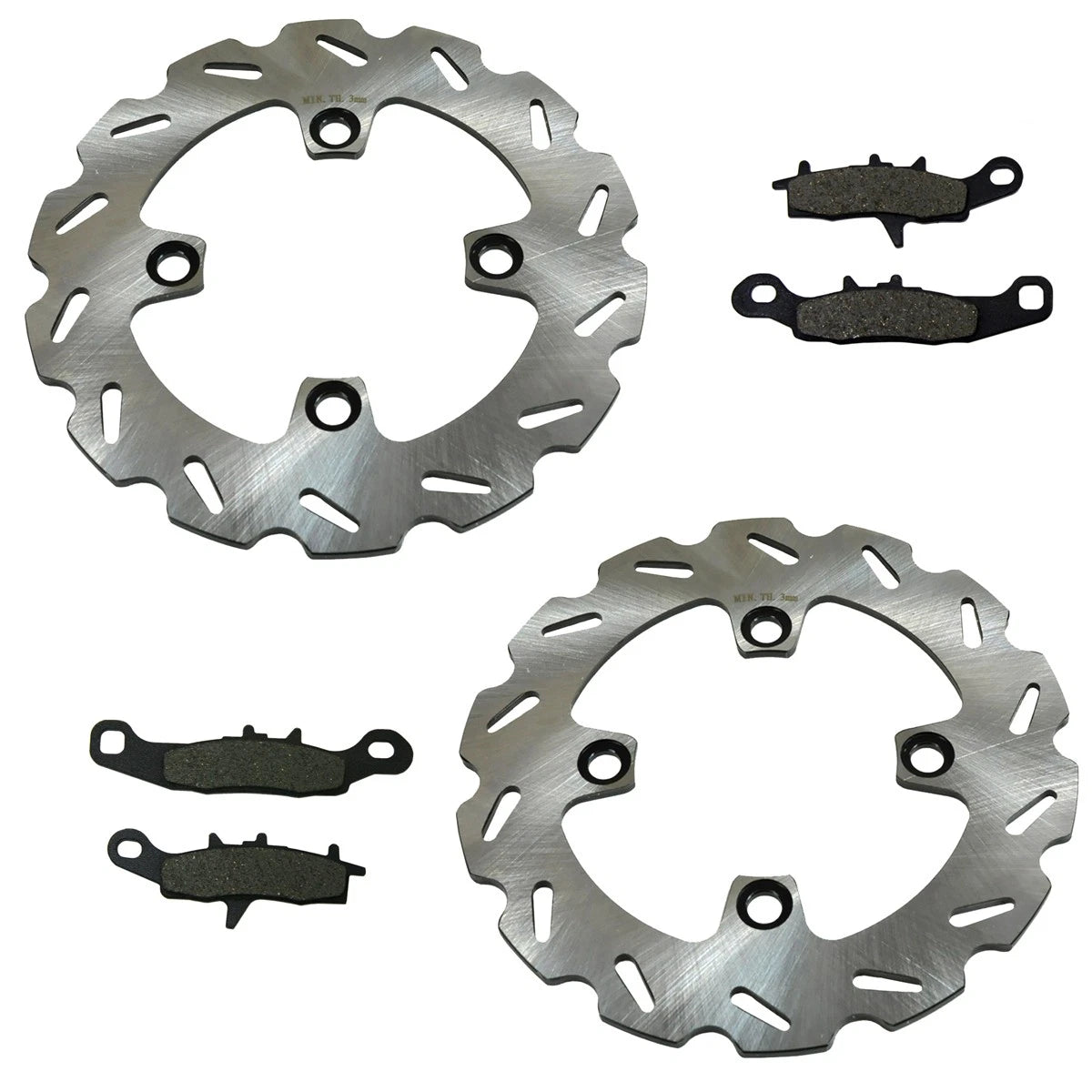 2 x Front Wave Brake Rotors & Pads for Kawasaki Brute Force 650 4x4 SRA (2005–2013)