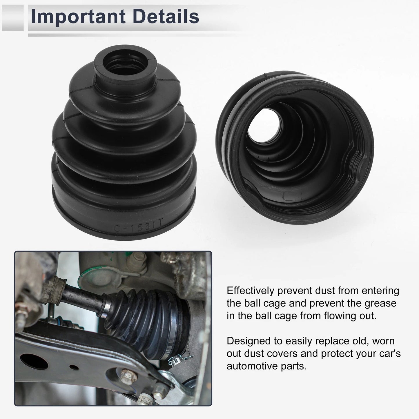 Inner CV Joint Boot Kit with Clamps for Subaru Ascent (2019-2024)
