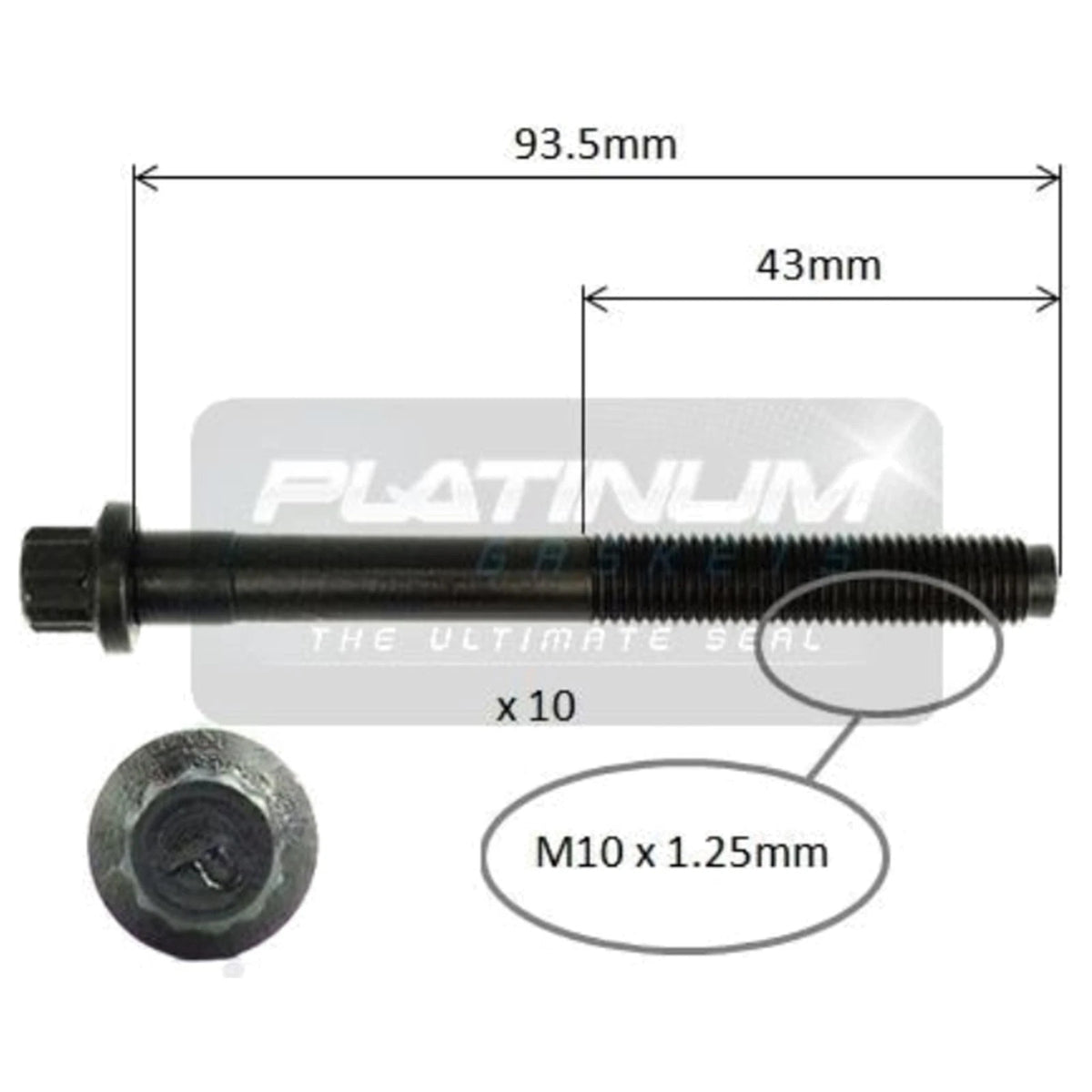 Engine Cylinder Head Bolt Set for Mitsubishi Pajero Io 4G93 1.8L (1999 - 2001)