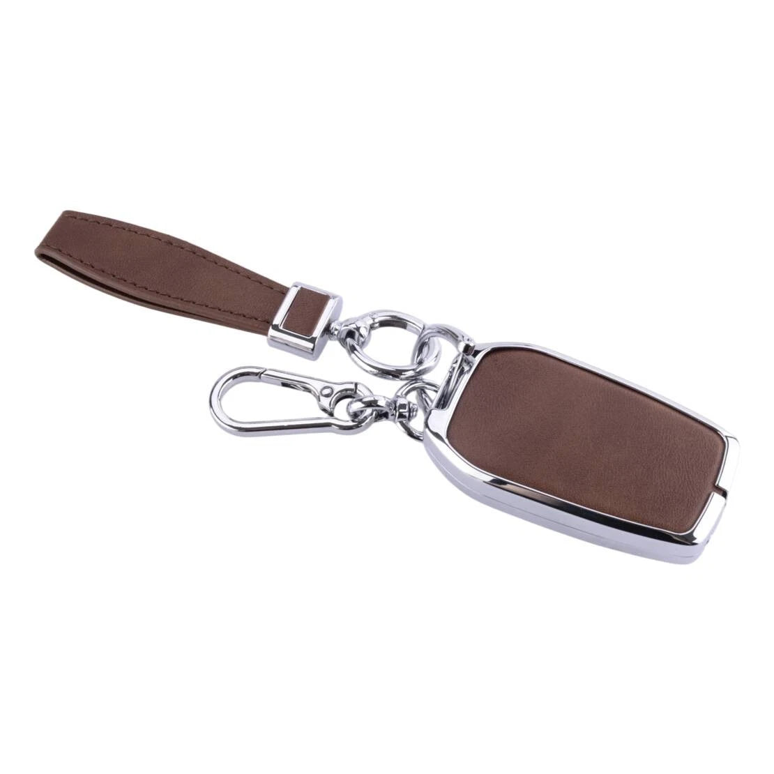 Leather Key Fob Cover Case Chain for Toyota Yaris Corolla RAV4 Land Cruiser