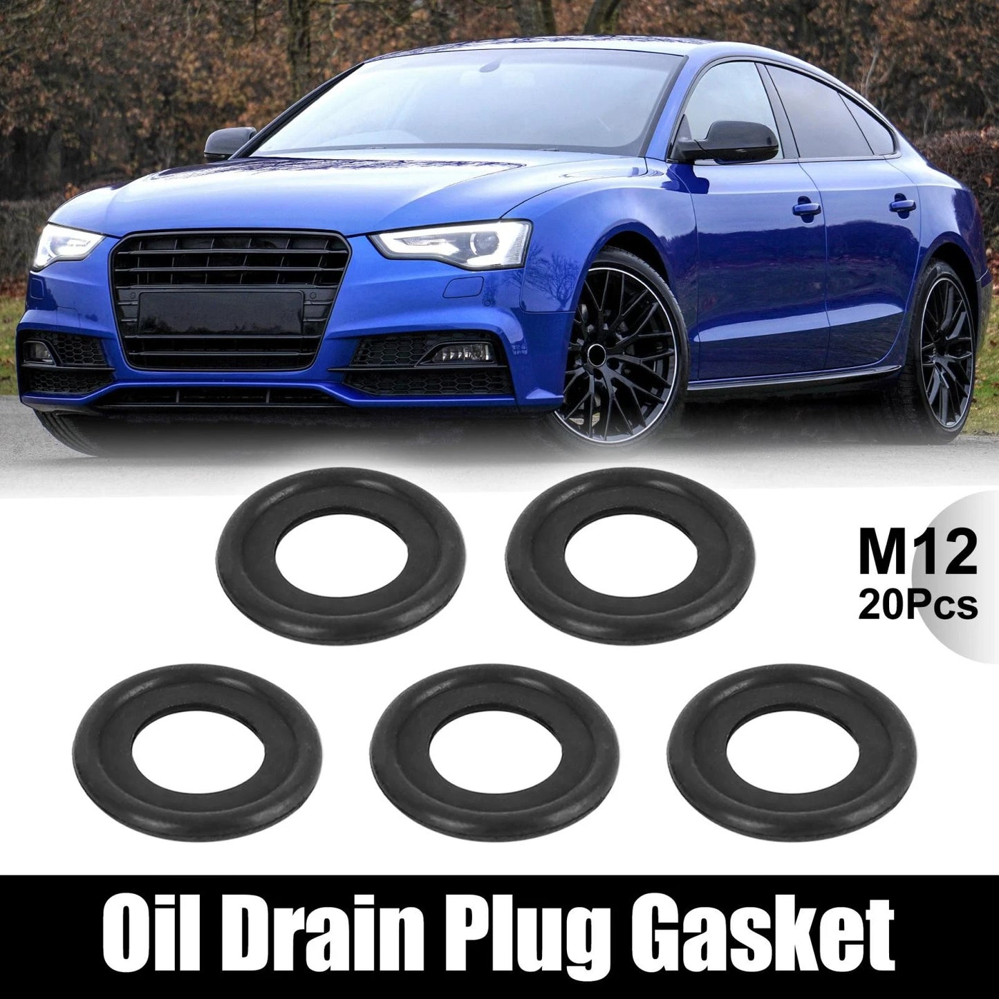 20x M12 Rubber Drain Plug Gasket Washers & Seal Ring for Chevy