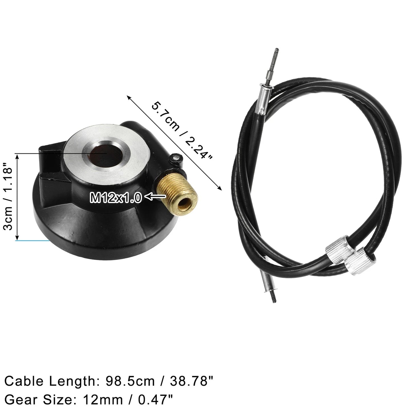 12mm Speedometer Drive Gear with 98.5cm Cable for GY6 50cc