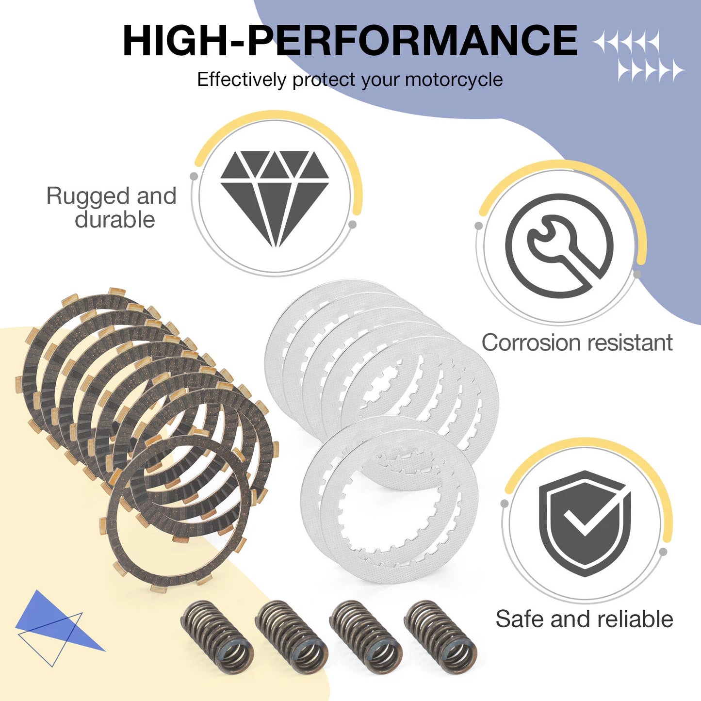 Clutch Friction Steel Plates Kit for Honda Shadow Phantom 750 VT750C 2010-2024