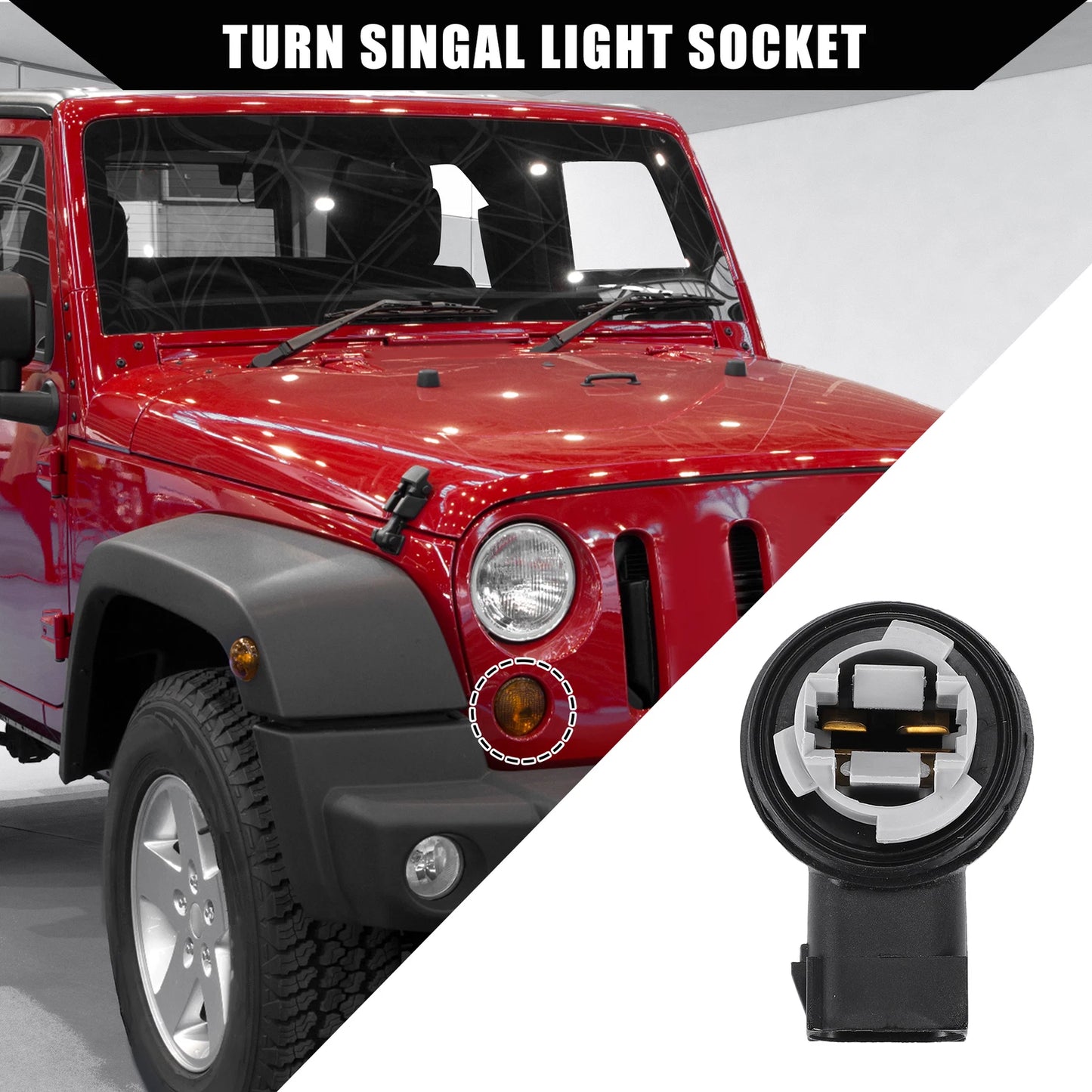 Car Turn Signal Light Socket for Jeep Wrangler JK JKU (2007-2018)