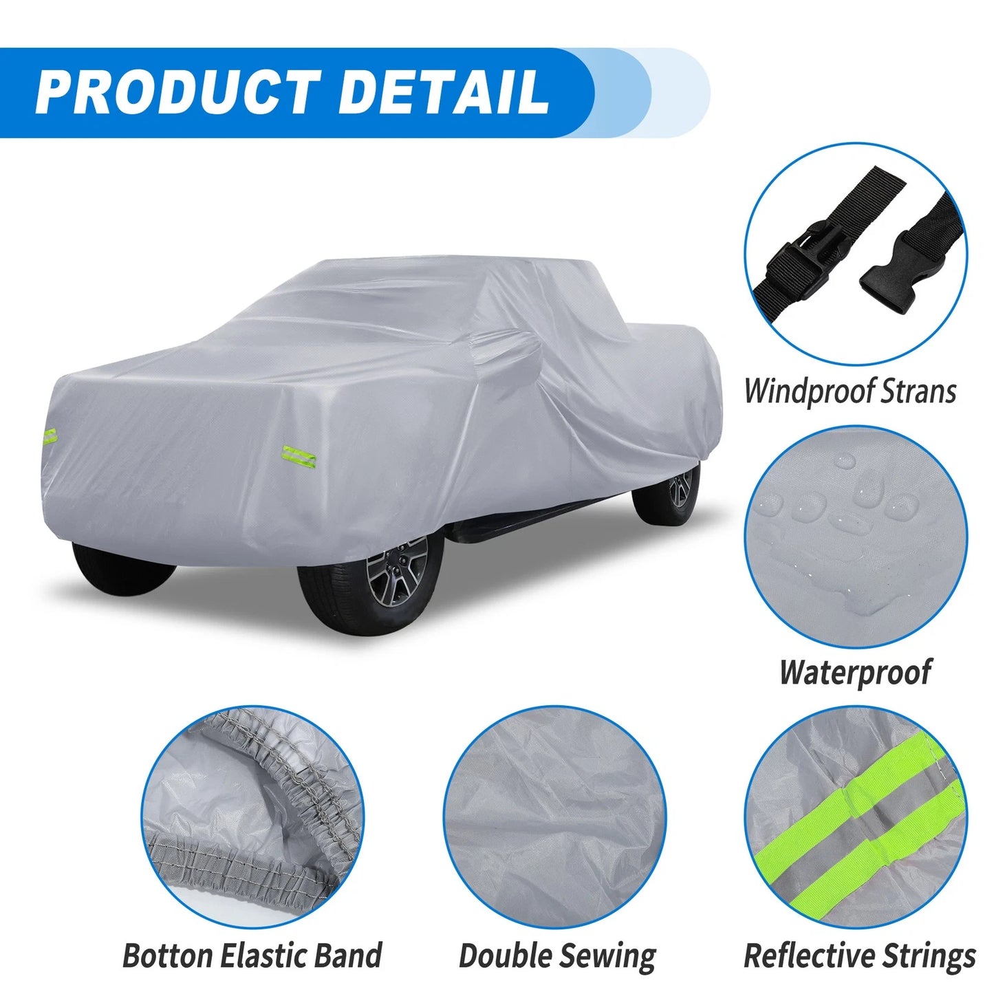 Waterproof Car Cover with Zipper for Ford F150 Crew Cab
