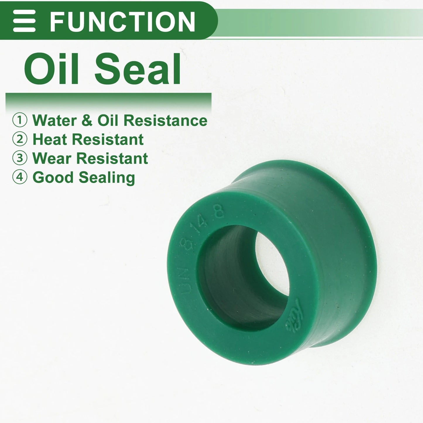 Oil Seal Rotary Shaft Seal TPU 8x14x8mm High Pressure Green 5 Pcs